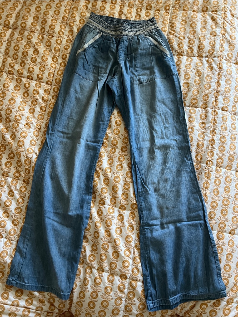 🐬Rewash Chambray cotton/rayon soft lounge pants L🐬